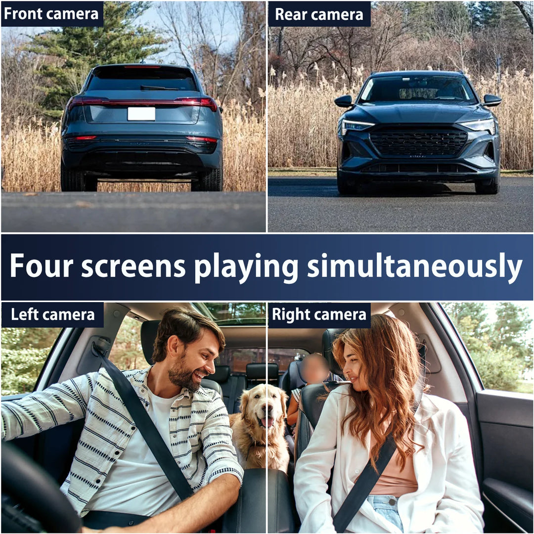 “AutoEye™ 1080P 4-Channel Car DVR with Front & Rear Cameras, Night Vision”