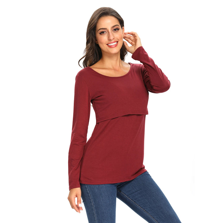 Maternity Long Sleeve Nursing Top – Loose & Comfortable