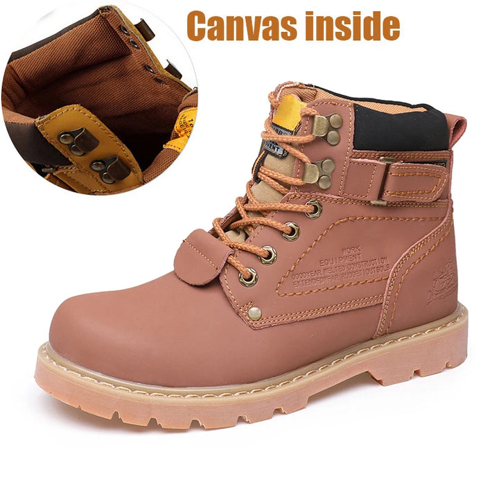 Genuine Leather Tactical Ankle Boots – Winter & Outdoor Shoes