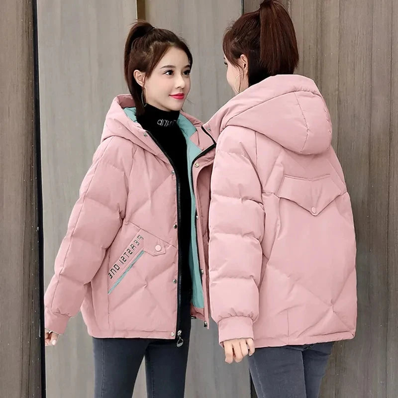 Women’s Hooded Winter Parka – Oversized Cotton Padded Puffer Jacket