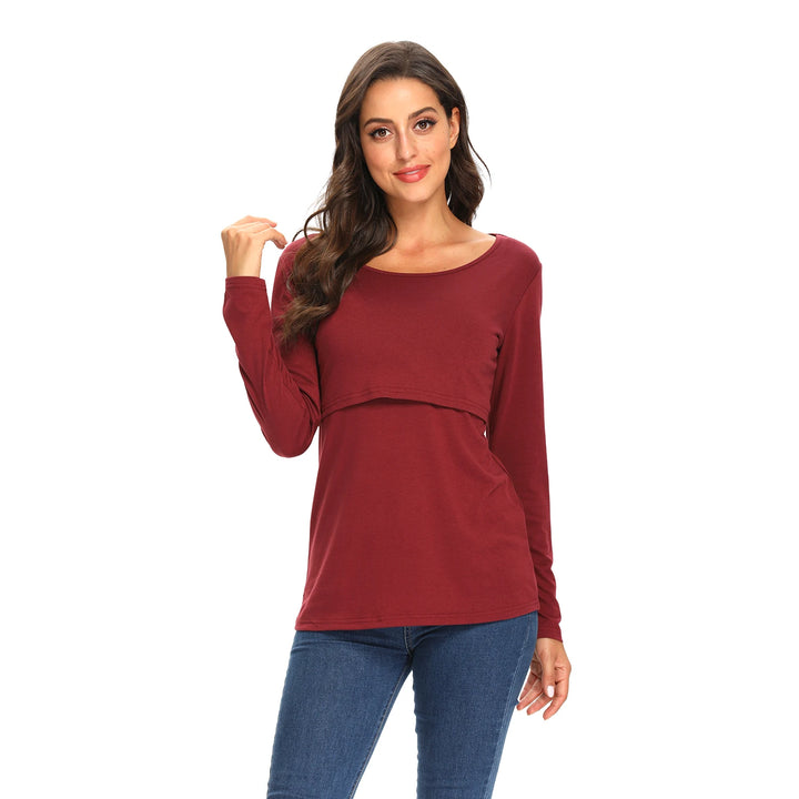 Maternity Long Sleeve Nursing Top – Loose & Comfortable