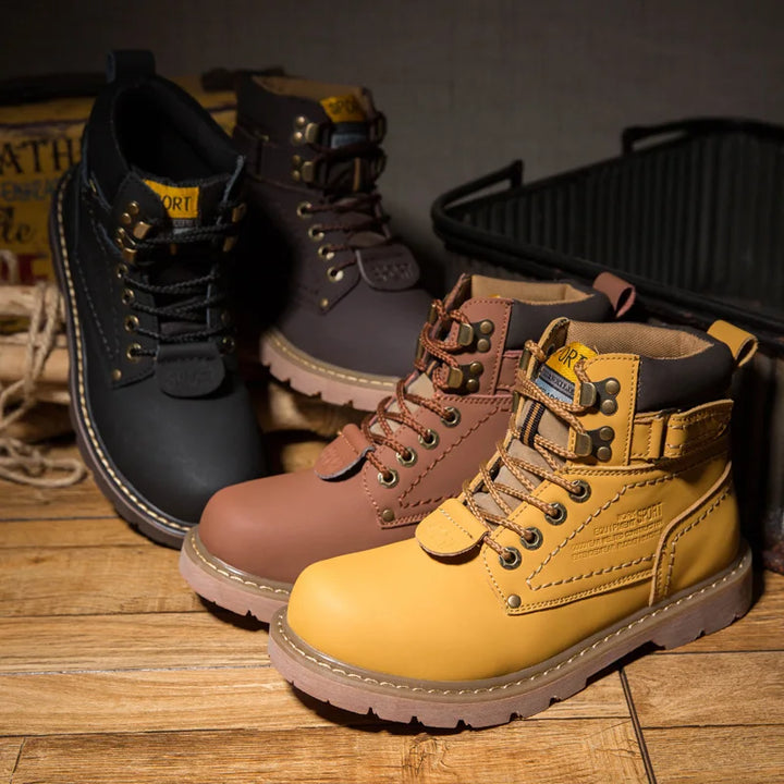 Genuine Leather Tactical Ankle Boots – Winter & Outdoor Shoes