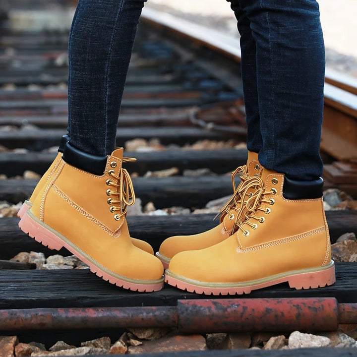 Genuine Leather Tactical Ankle Boots – Winter & Outdoor Shoes