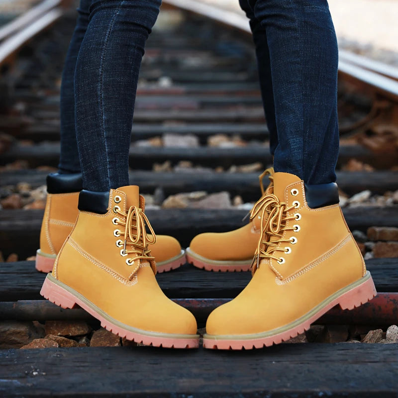 Genuine Leather Tactical Ankle Boots – Winter & Outdoor Shoes