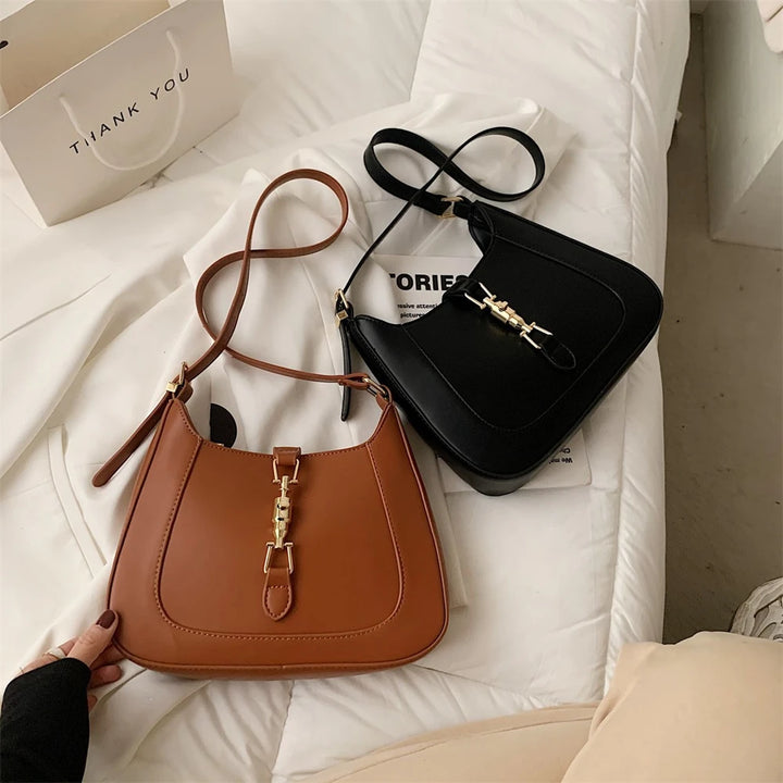 Luxury Designer Women’s Leather Handbag – Shoulder & Crossbody with Dual Straps