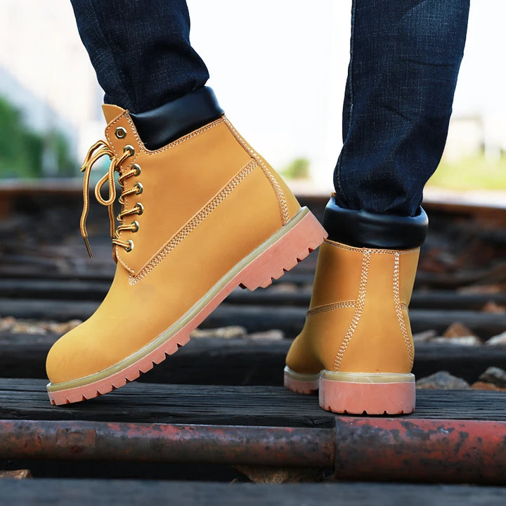 Genuine Leather Tactical Ankle Boots – Winter & Outdoor Shoes