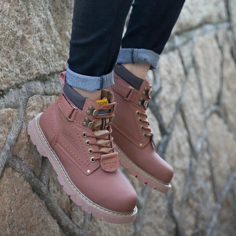 Genuine Leather Tactical Ankle Boots – Winter & Outdoor Shoes