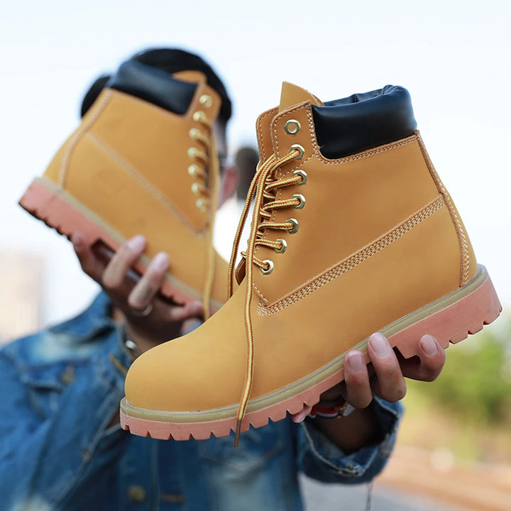 Genuine Leather Tactical Ankle Boots – Winter & Outdoor Shoes