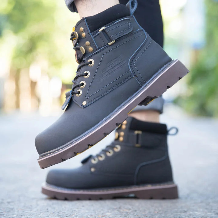 Genuine Leather Tactical Ankle Boots – Winter & Outdoor Shoes