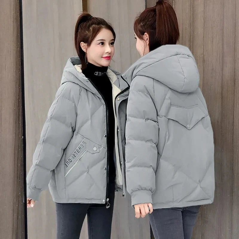 Women’s Hooded Winter Parka – Oversized Cotton Padded Puffer Jacket