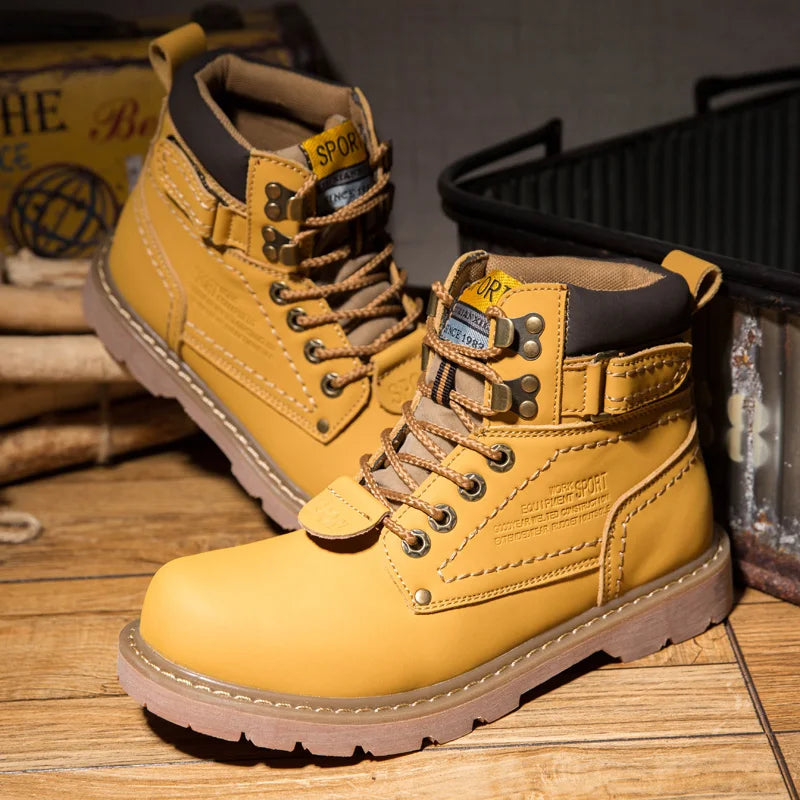 Genuine Leather Tactical Ankle Boots – Winter & Outdoor Shoes