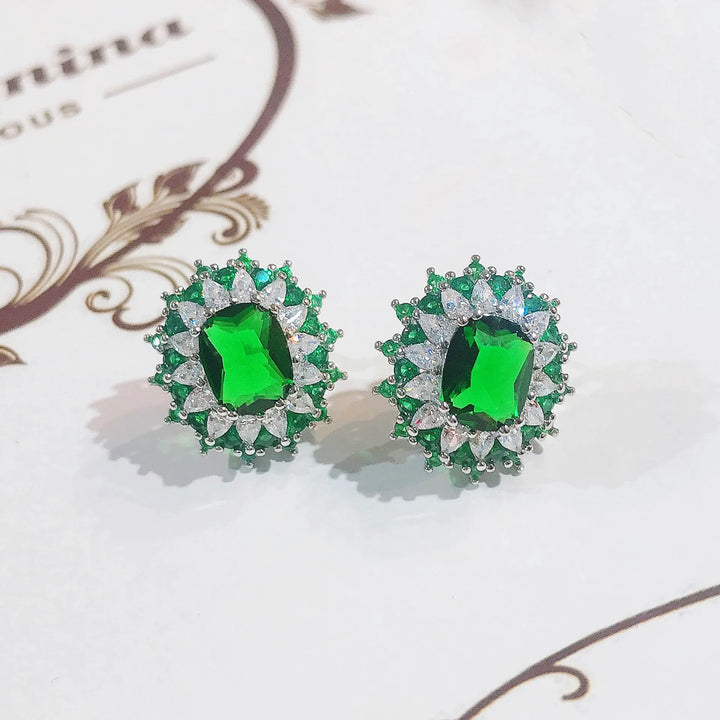 Schmuckset für Damen mit Smaragden und Saphiren – Halskette, Ring und Ohrringe