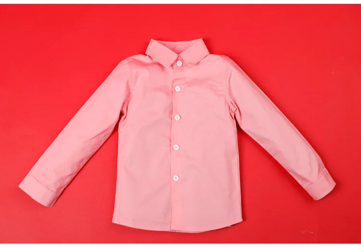 Teenage Boys Shirts School Shirt For Boys Turn Down Collar Shirt For Girls White Kids Birthday Dress Blouse 6 8 10 12 14 Year