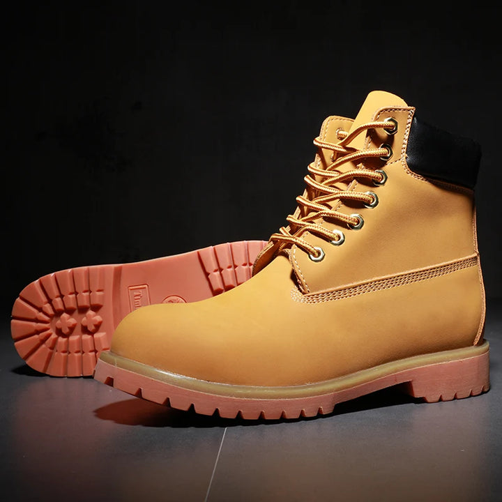 Genuine Leather Tactical Ankle Boots – Winter & Outdoor Shoes