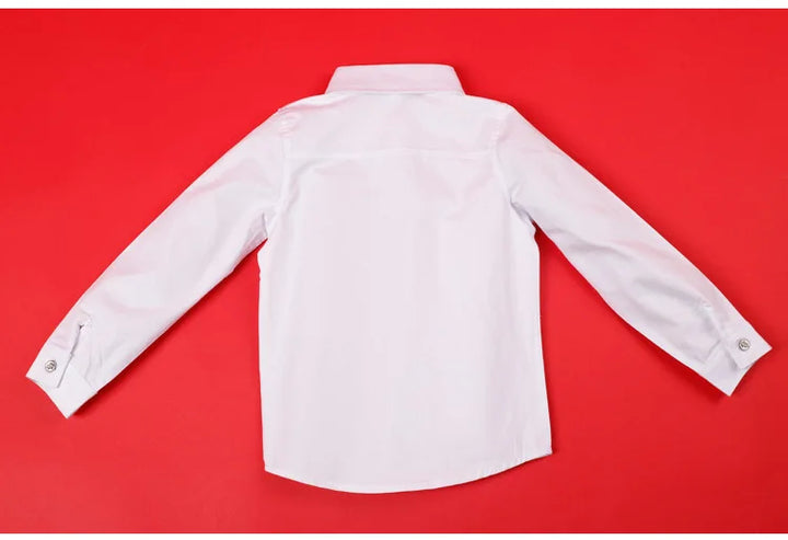 Teenage Boys Shirts School Shirt For Boys Turn Down Collar Shirt For Girls White Kids Birthday Dress Blouse 6 8 10 12 14 Year