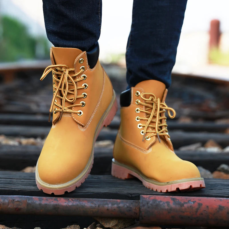 Genuine Leather Tactical Ankle Boots – Winter & Outdoor Shoes