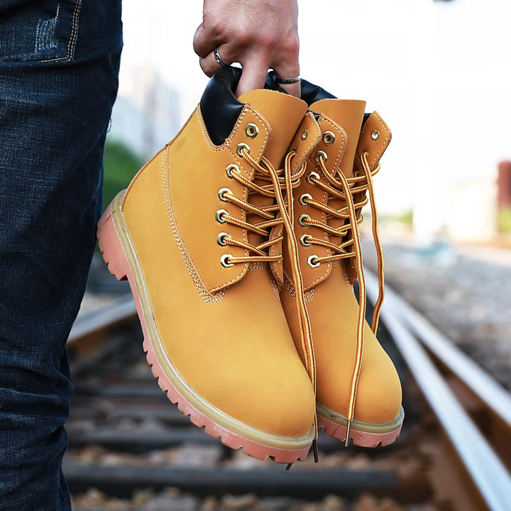 Genuine Leather Tactical Ankle Boots – Winter & Outdoor Shoes