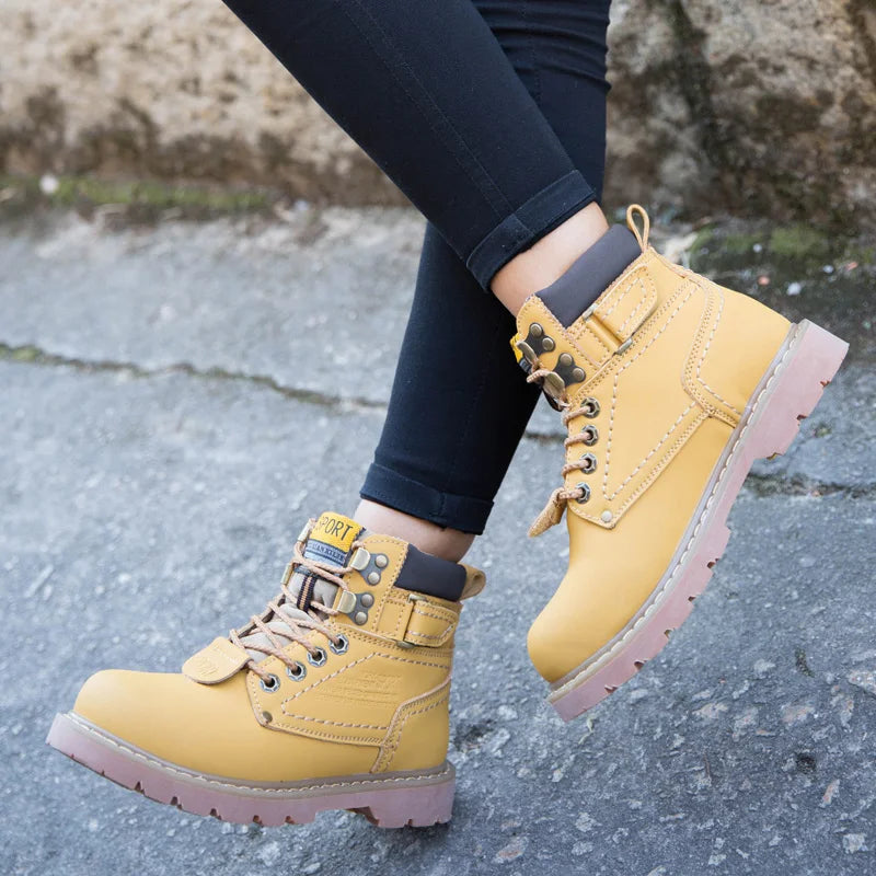 Genuine Leather Tactical Ankle Boots – Winter & Outdoor Shoes