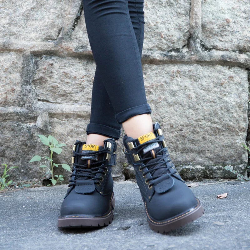 Genuine Leather Tactical Ankle Boots – Winter & Outdoor Shoes