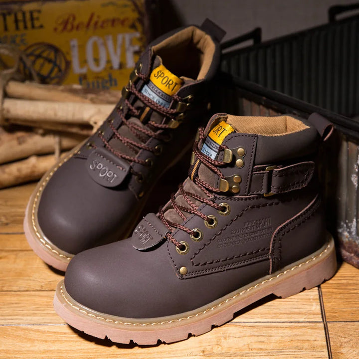 Genuine Leather Tactical Ankle Boots – Winter & Outdoor Shoes