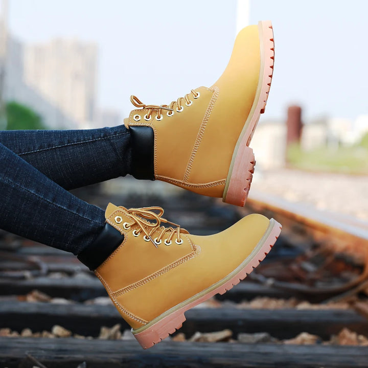 Genuine Leather Tactical Ankle Boots – Winter & Outdoor Shoes