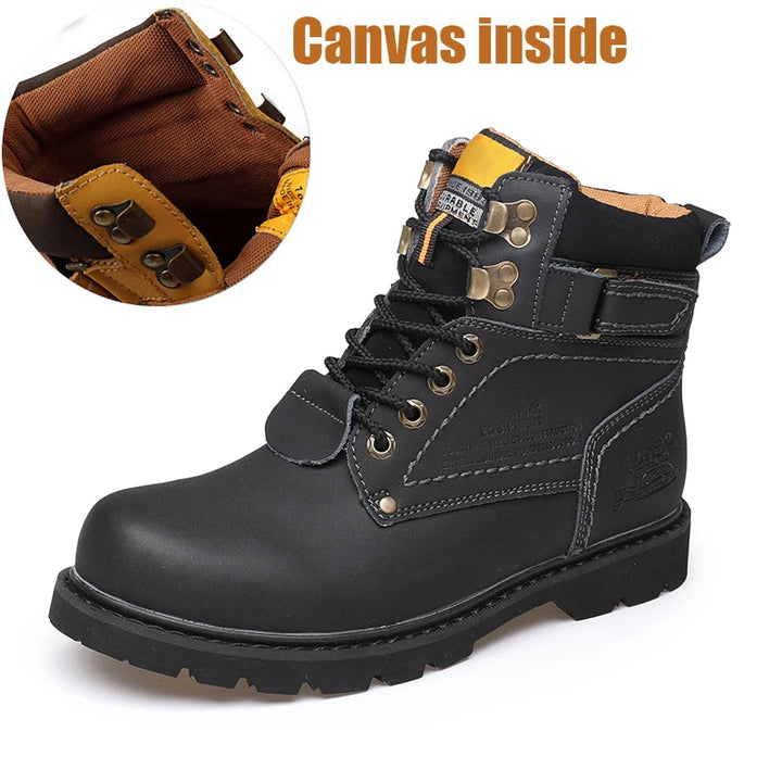 Genuine Leather Tactical Ankle Boots – Winter & Outdoor Shoes