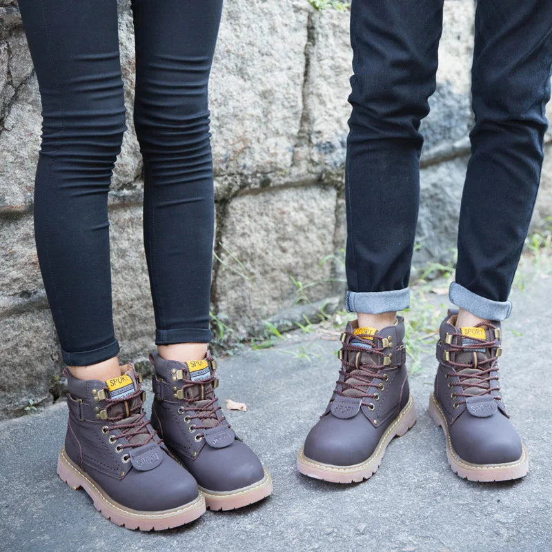 Genuine Leather Tactical Ankle Boots – Winter & Outdoor Shoes