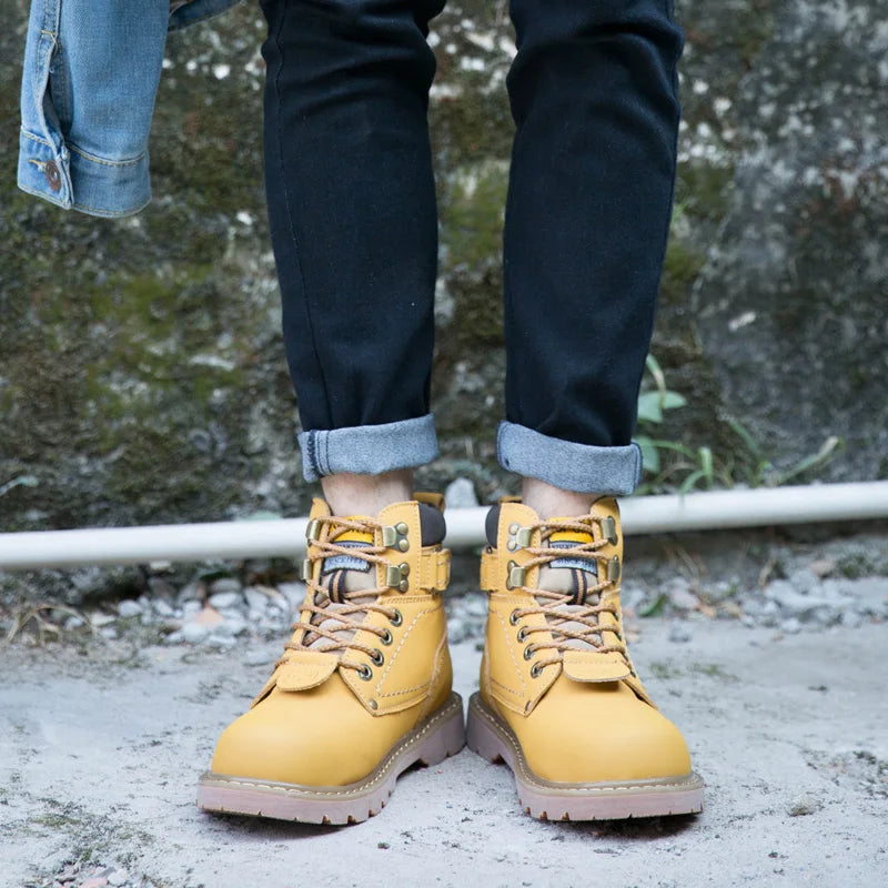 Genuine Leather Tactical Ankle Boots – Winter & Outdoor Shoes