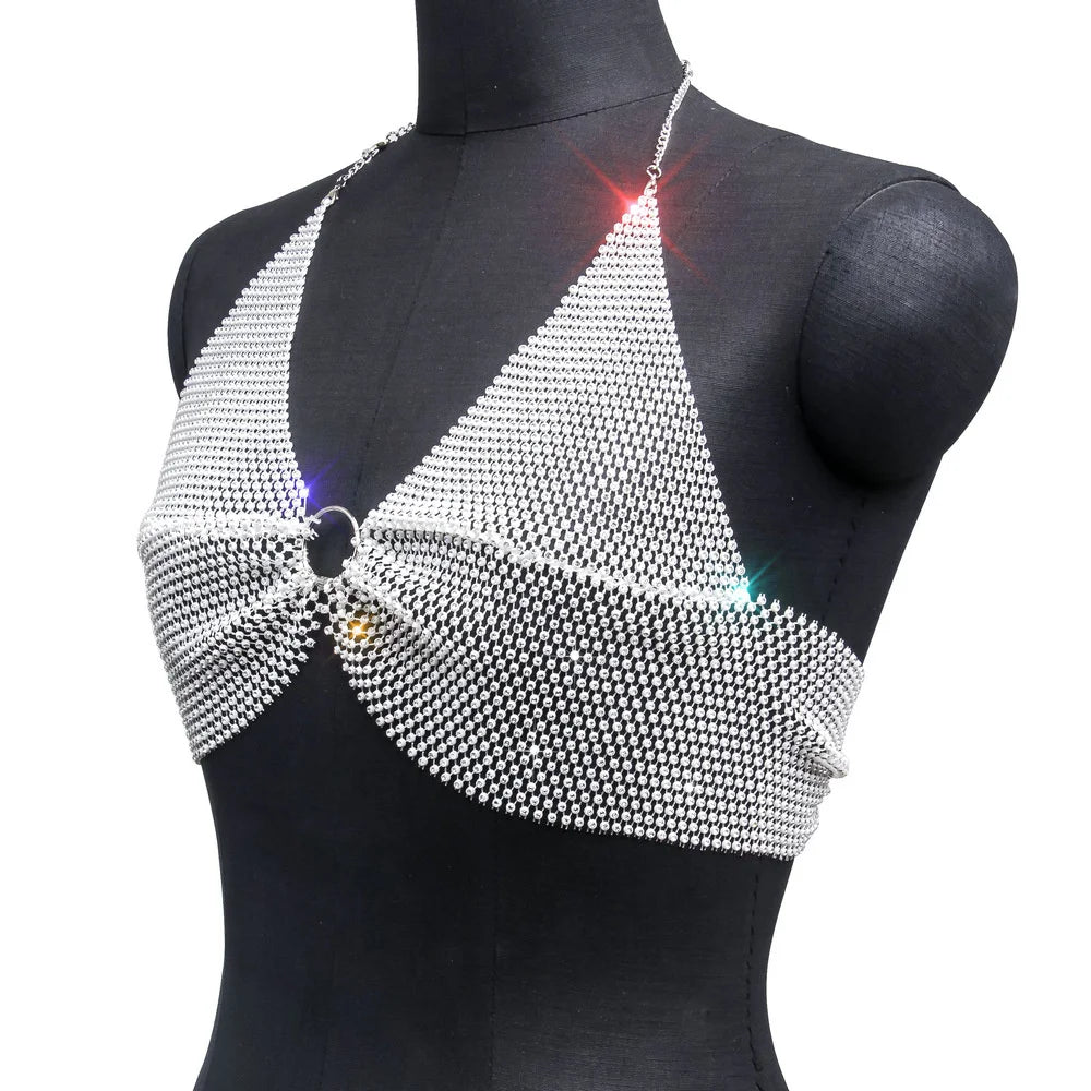 Sexy black White Summer crop top women festival Beach club outfits Party tank top t shirt woman Halter Rhinestones tops topy Hot