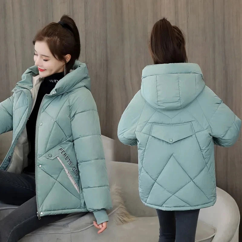 Women’s Hooded Winter Parka – Oversized Cotton Padded Puffer Jacket