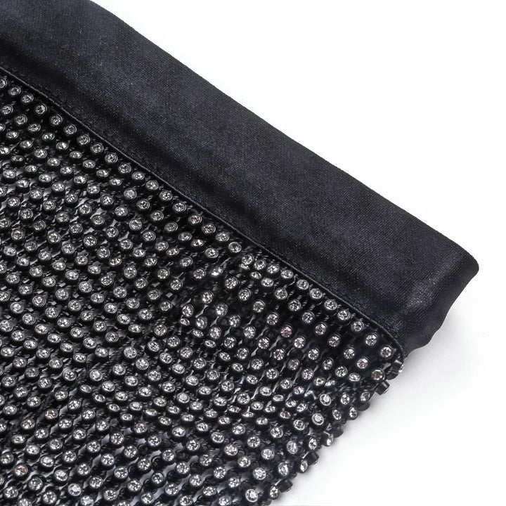 Sexy black White Summer crop top women festival Beach club outfits Party tank top t shirt woman Halter Rhinestones tops topy Hot