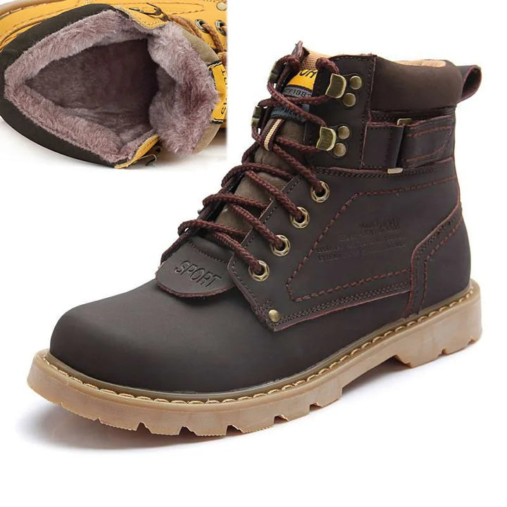 Genuine Leather Tactical Ankle Boots – Winter & Outdoor Shoes