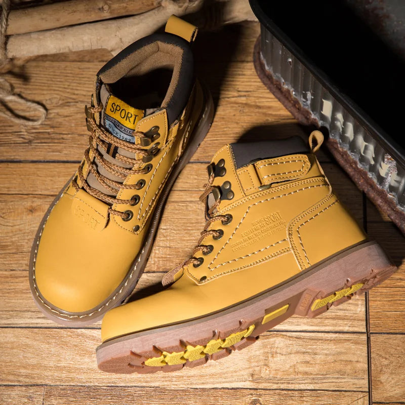 Genuine Leather Tactical Ankle Boots – Winter & Outdoor Shoes