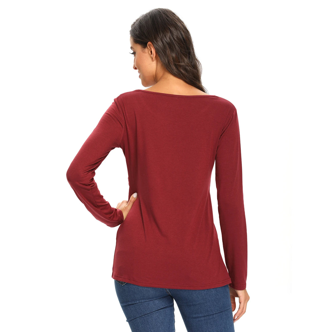 Maternity Long Sleeve Nursing Top – Loose & Comfortable