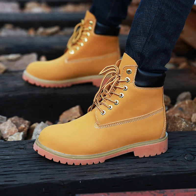 Genuine Leather Tactical Ankle Boots – Winter & Outdoor Shoes