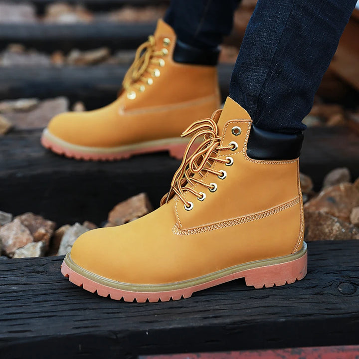 Genuine Leather Tactical Ankle Boots – Winter & Outdoor Shoes