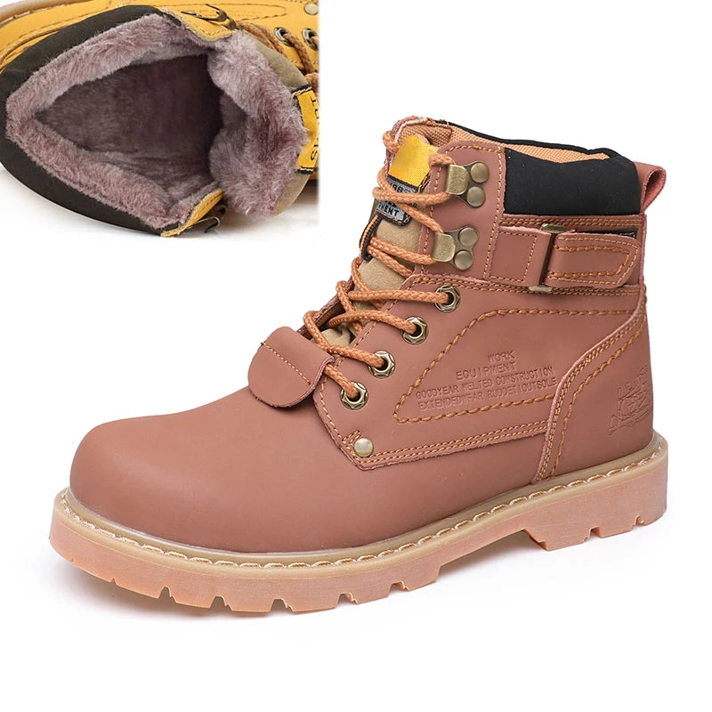 Genuine Leather Tactical Ankle Boots – Winter & Outdoor Shoes