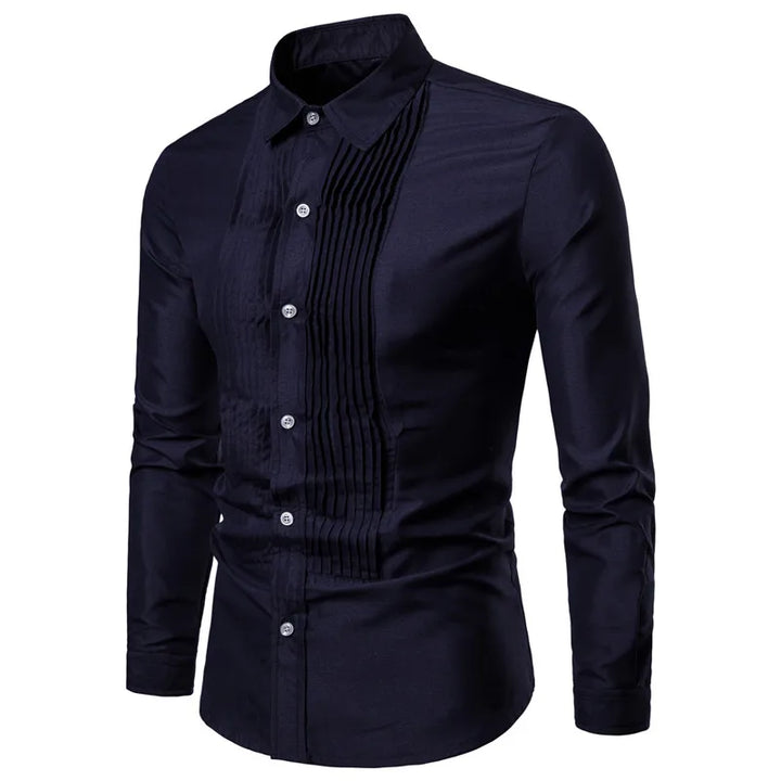 2019 New Designer Wedding Shirts For Men Long Sleeve Fashion Social Club Party Black White Men Dress Shirts Camisa Masculina