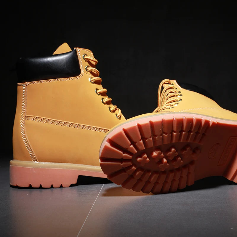 Genuine Leather Tactical Ankle Boots – Winter & Outdoor Shoes