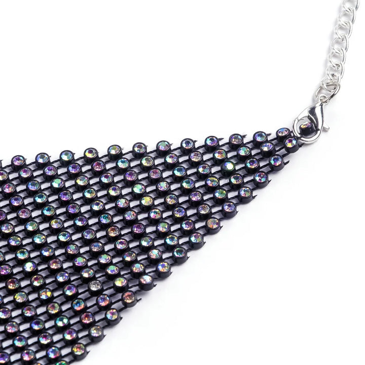 Sexy black White Summer crop top women festival Beach club outfits Party tank top t shirt woman Halter Rhinestones tops topy Hot