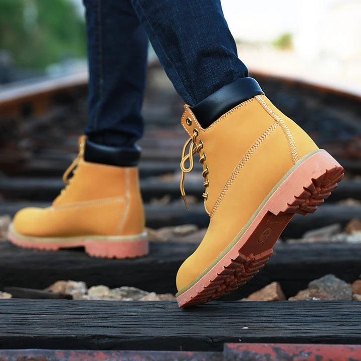 Genuine Leather Tactical Ankle Boots – Winter & Outdoor Shoes