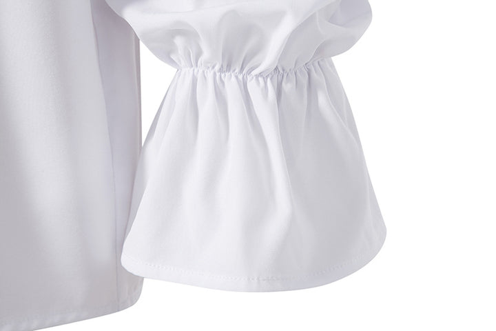 Men Shirts Medieval Retro Performance Dress Shirtspuff Sleeve Casual Stage Cosplay Party Male Clothes Chemise Shirt S09