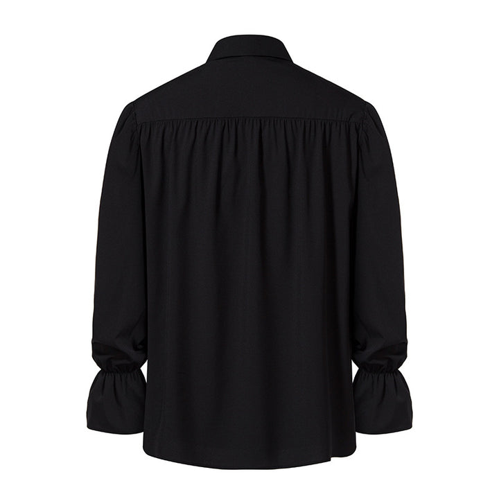 Men Shirts Medieval Retro Performance Dress Shirtspuff Sleeve Casual Stage Cosplay Party Male Clothes Chemise Shirt S09