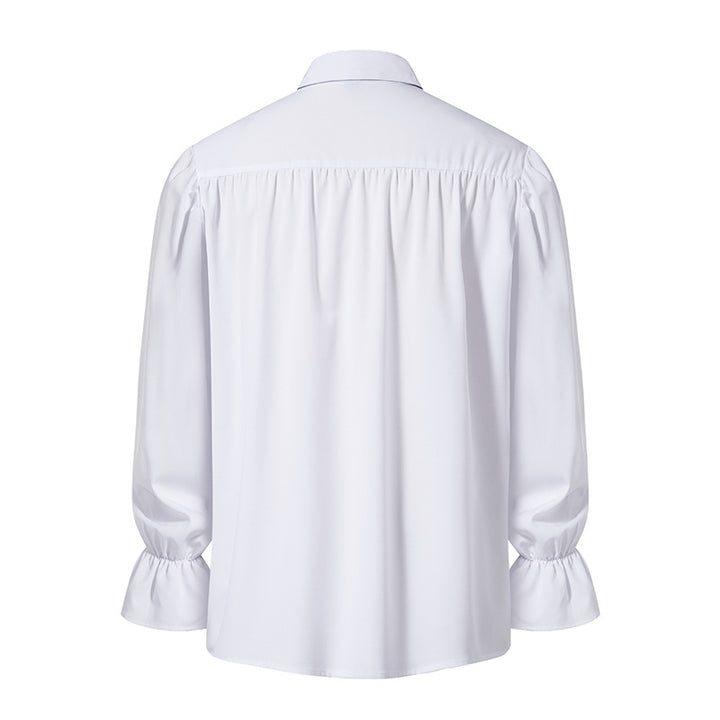 Men Shirts Medieval Retro Performance Dress Shirtspuff Sleeve Casual Stage Cosplay Party Male Clothes Chemise Shirt S09