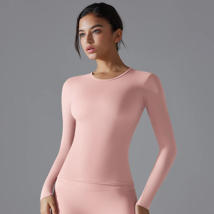 Damen-Yoga-Sporttop mit langen Ärmeln