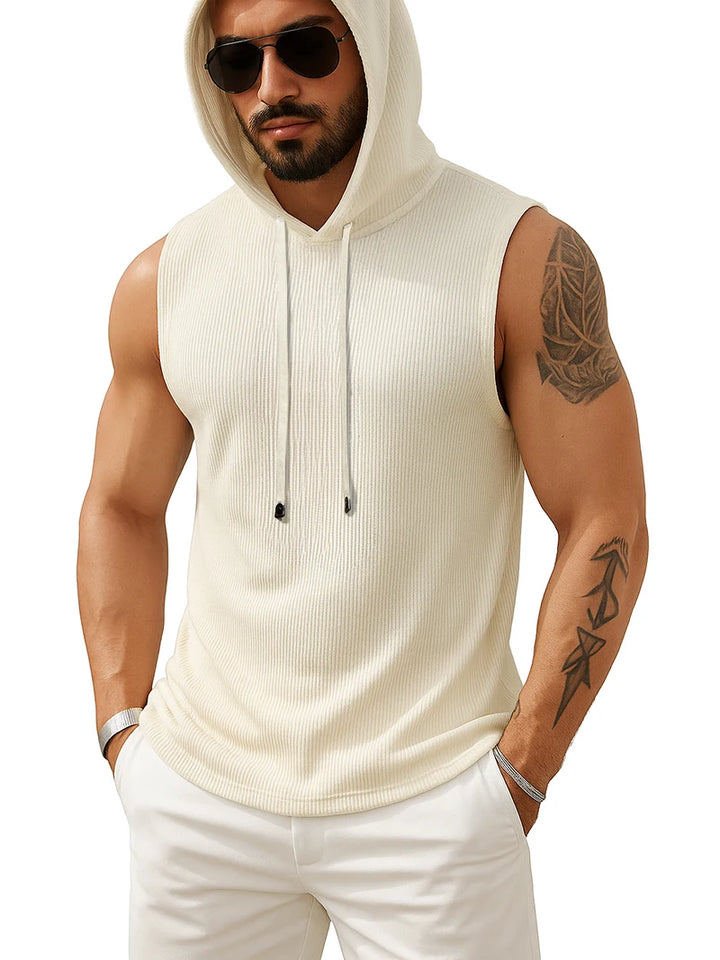 Men’s Hooded Tank Top – Sleeveless Muscle Fit Streetwear Tee