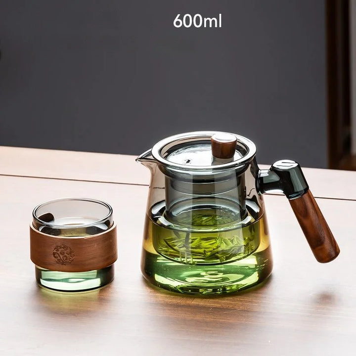 TeaLuxe™ Glas-Teekanne mit Teetassen