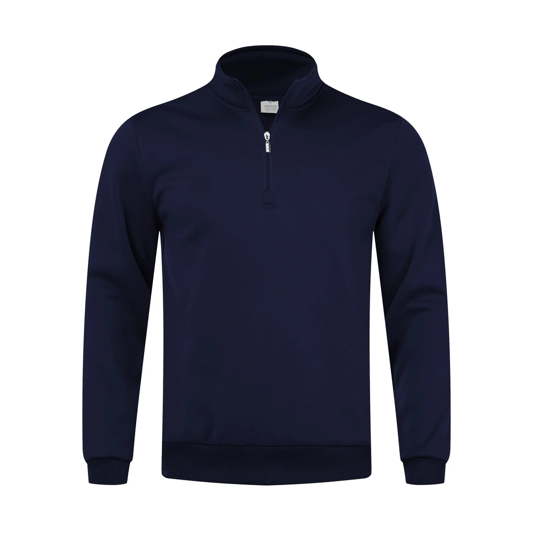 Men Sweatshirts Fall Spring Thicker Half Zip Pullover Hoody Solid Color Turtleneck for Male Outdoor