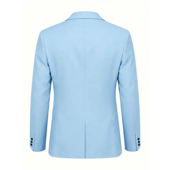 KIDWHXR Man Blazer Korean Slim Simple Solid Color Turn Down Collar Male Suit Outerwear Business Casual Long Sleeeve Men Coat