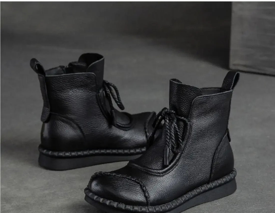 Shoes for Women  Cross-tied Ladies Boot Daily Boots Hot Sale Cotton Shoes Round Toe Comfortable Flat Shoes Women Ankle Boots